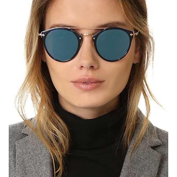 Oliver Peoples Accessories - OLIVER PEOPLES Denim + Rose Gold Remick Sunglasses